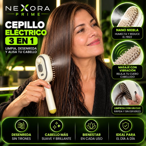 ✨Cepillo Eléctrico Masajeador Pulverizado | DESENREDA Y LUCE UN CABELLO HERMOSO EN MINUTOS💆‍♀️+Envio gratis🏡🚚